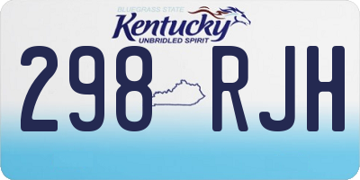 KY license plate 298RJH