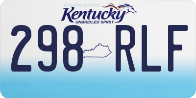 KY license plate 298RLF