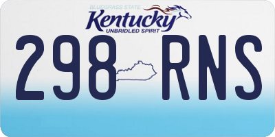 KY license plate 298RNS