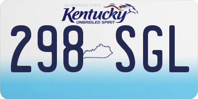 KY license plate 298SGL