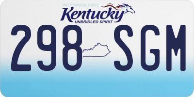 KY license plate 298SGM