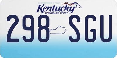 KY license plate 298SGU
