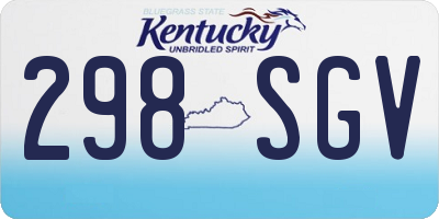 KY license plate 298SGV