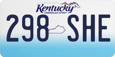 KY license plate 298SHE