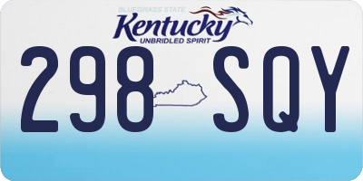 KY license plate 298SQY