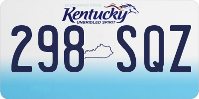 KY license plate 298SQZ