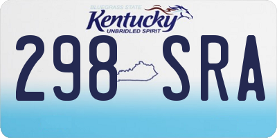 KY license plate 298SRA