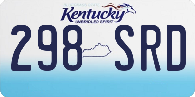 KY license plate 298SRD