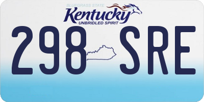 KY license plate 298SRE