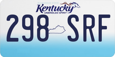 KY license plate 298SRF