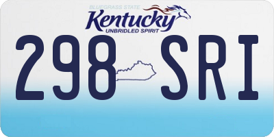 KY license plate 298SRI