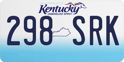 KY license plate 298SRK