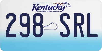 KY license plate 298SRL
