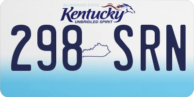 KY license plate 298SRN