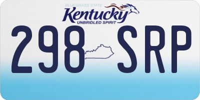 KY license plate 298SRP