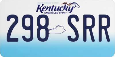 KY license plate 298SRR