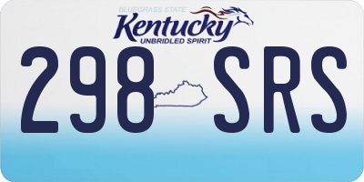 KY license plate 298SRS