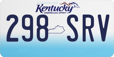 KY license plate 298SRV