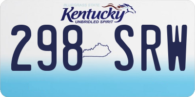 KY license plate 298SRW