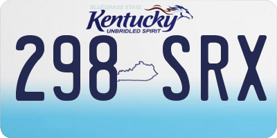 KY license plate 298SRX