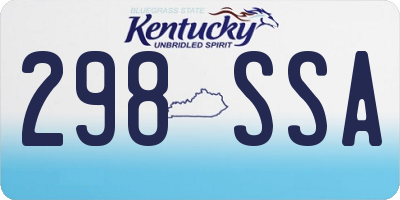 KY license plate 298SSA