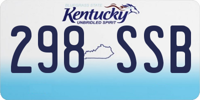 KY license plate 298SSB