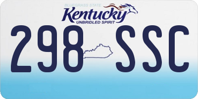KY license plate 298SSC