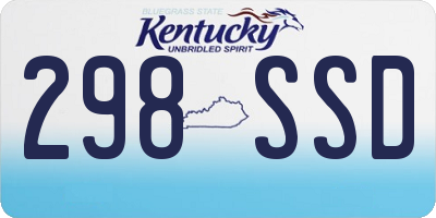 KY license plate 298SSD