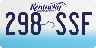 KY license plate 298SSF