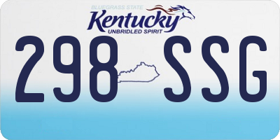 KY license plate 298SSG