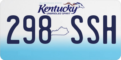 KY license plate 298SSH