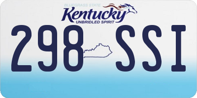 KY license plate 298SSI