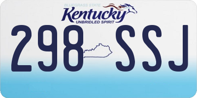 KY license plate 298SSJ