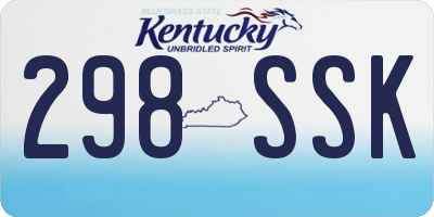 KY license plate 298SSK