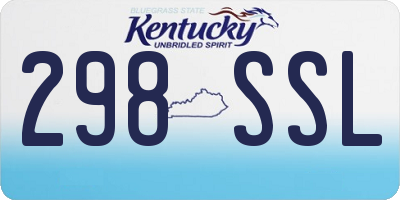 KY license plate 298SSL