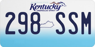 KY license plate 298SSM