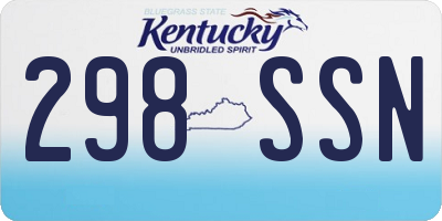 KY license plate 298SSN