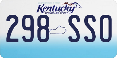 KY license plate 298SSO