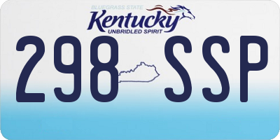 KY license plate 298SSP