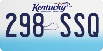 KY license plate 298SSQ
