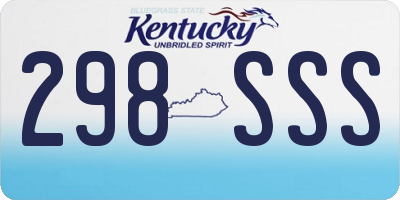 KY license plate 298SSS