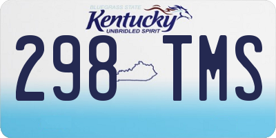 KY license plate 298TMS
