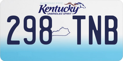 KY license plate 298TNB