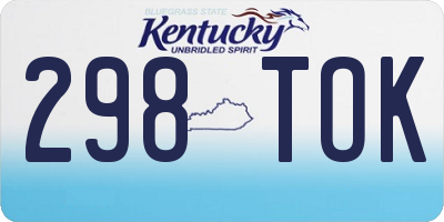 KY license plate 298TOK