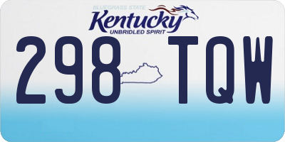 KY license plate 298TQW