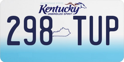KY license plate 298TUP