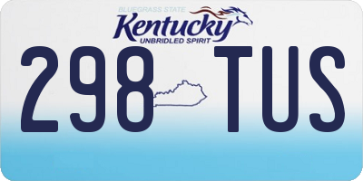 KY license plate 298TUS