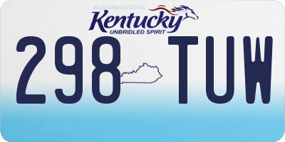 KY license plate 298TUW