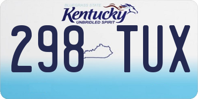 KY license plate 298TUX
