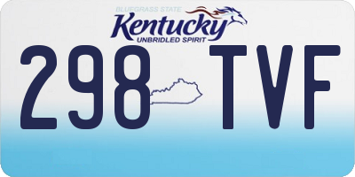 KY license plate 298TVF